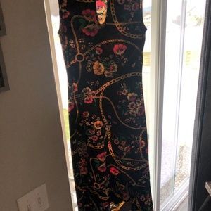 Thalia Soda Black Chain designed maxi dress